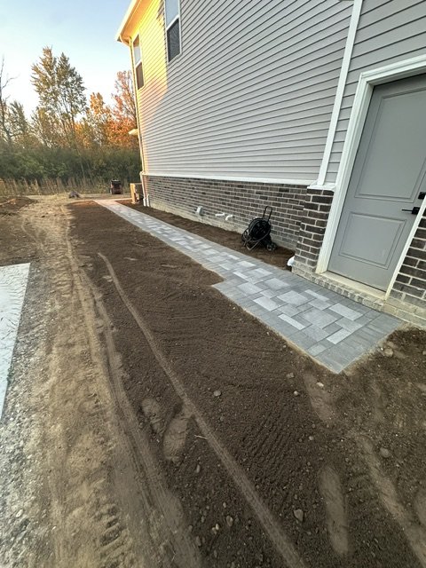 Paver walkway & final grade