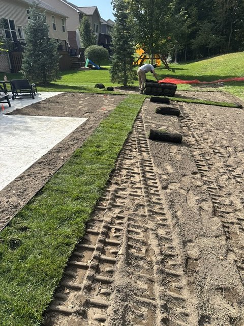 Sod install along new walkway